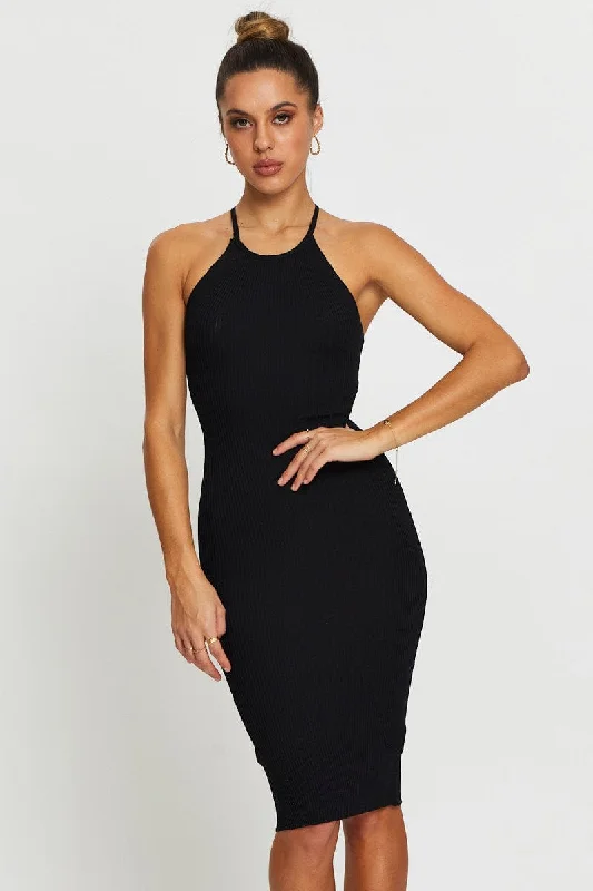 Black Bodycon Dress Knit