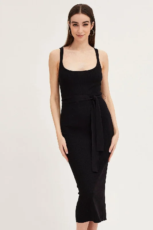 Black Knit Dress Evening Bodycon