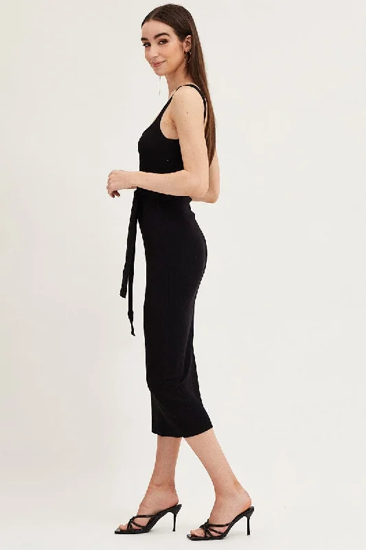 Black Knit Dress Evening Bodycon