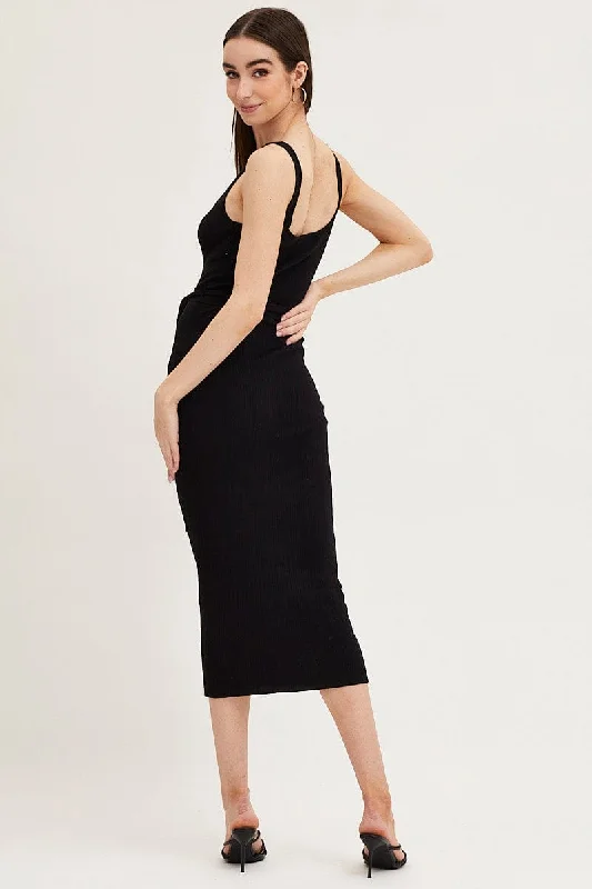 Black Knit Dress Evening Bodycon