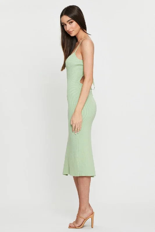 Green Knit Dress Bodycon