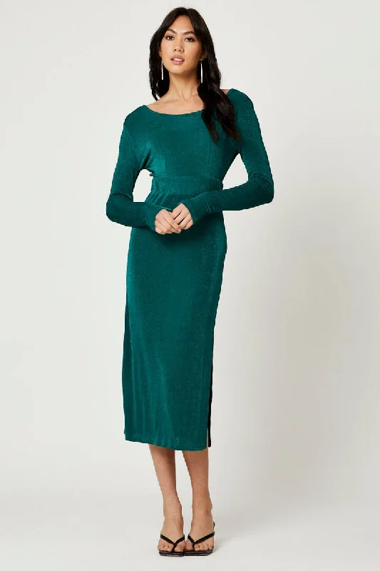 Green Slinky Jersey Bodycon Dress