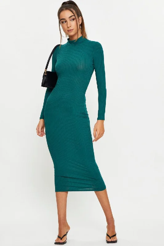 Green Twist Back Bodycon Dress