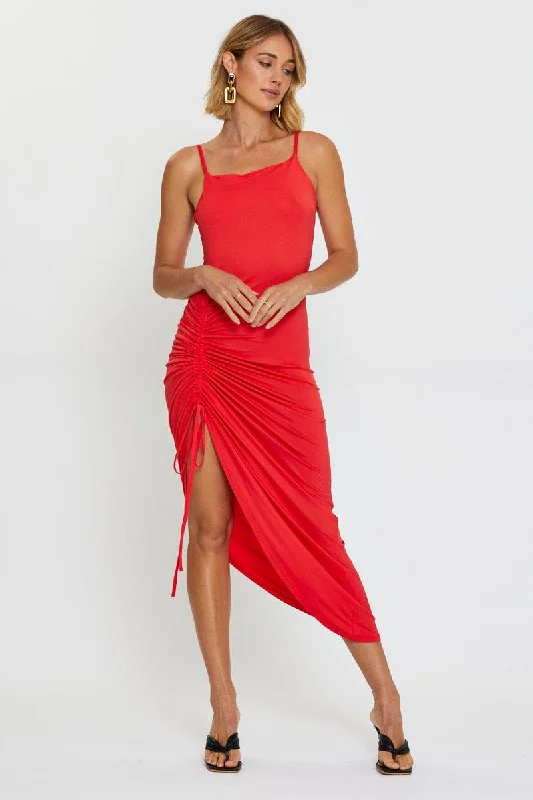 Red Bodycon Dress Midi