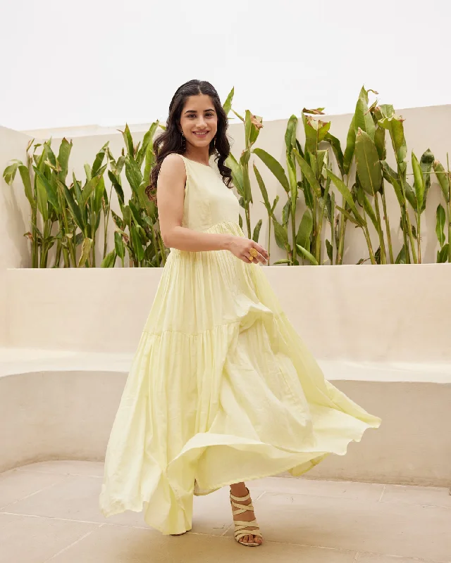 Yellow Tiered Maxi Dress