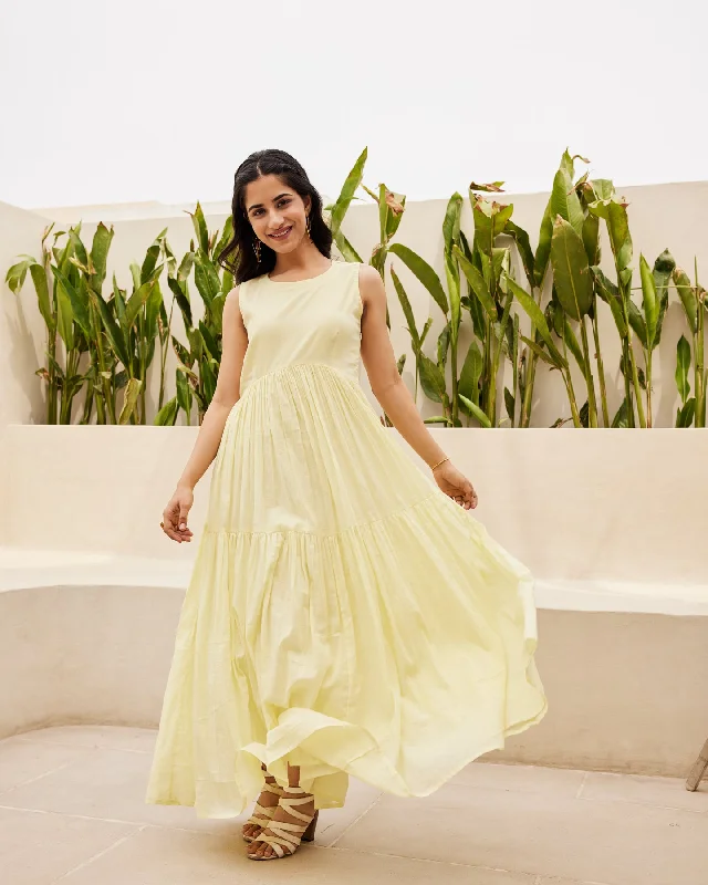 Yellow Tiered Maxi Dress