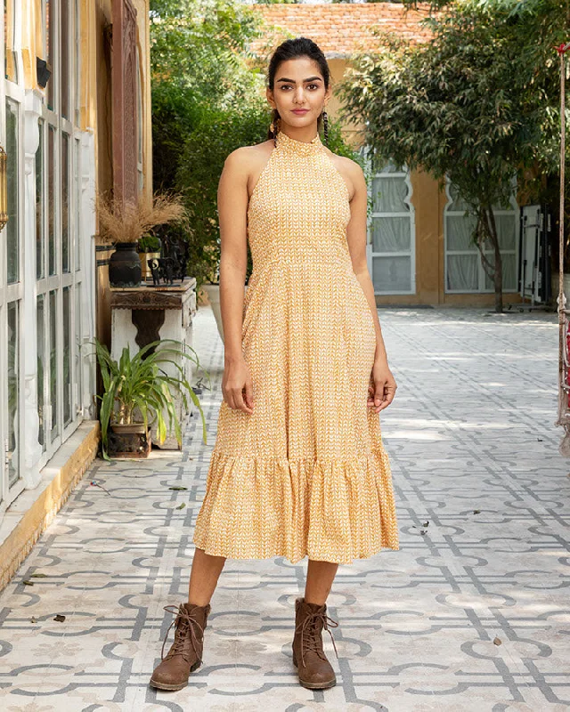 Yellow Worli Print Maxi