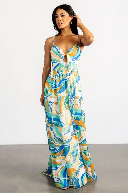 Alexis Maxi Dress | Blue Multi Print