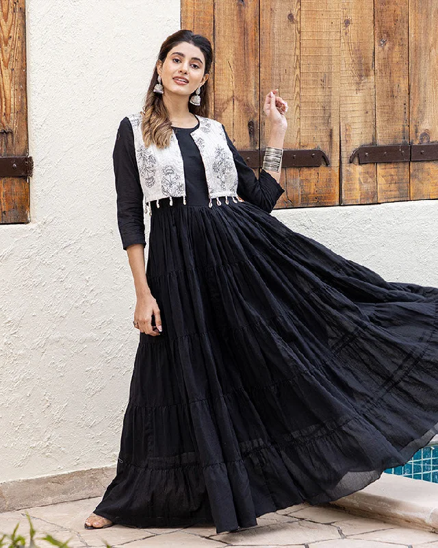 Black Mulmul Jacket Maxi Dress