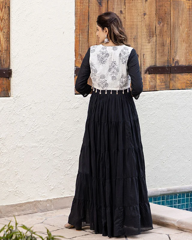 Black Mulmul Jacket Maxi Dress