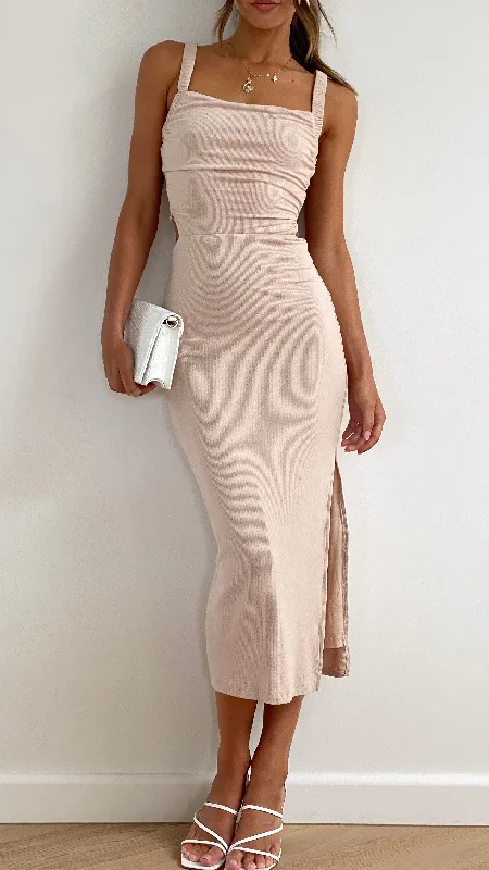 Chloe Midi Dress - Beige