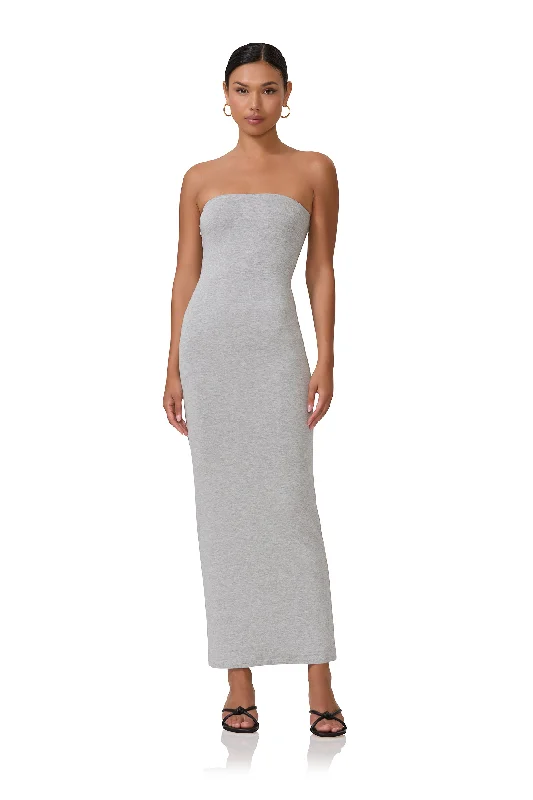 Dunn Column Maxi Dress - Heather Grey