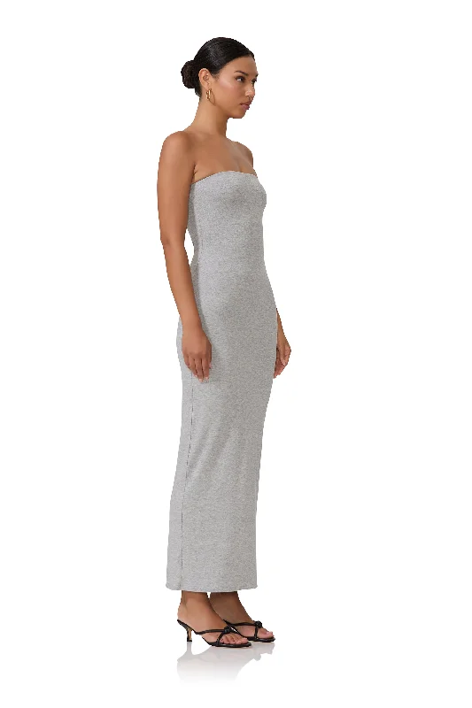 Dunn Column Maxi Dress - Heather Grey