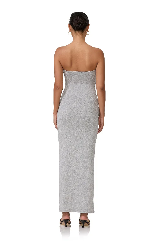 Dunn Column Maxi Dress - Heather Grey