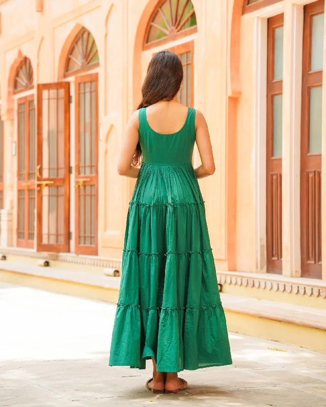 Emerald Green Tiered Maxi Dress