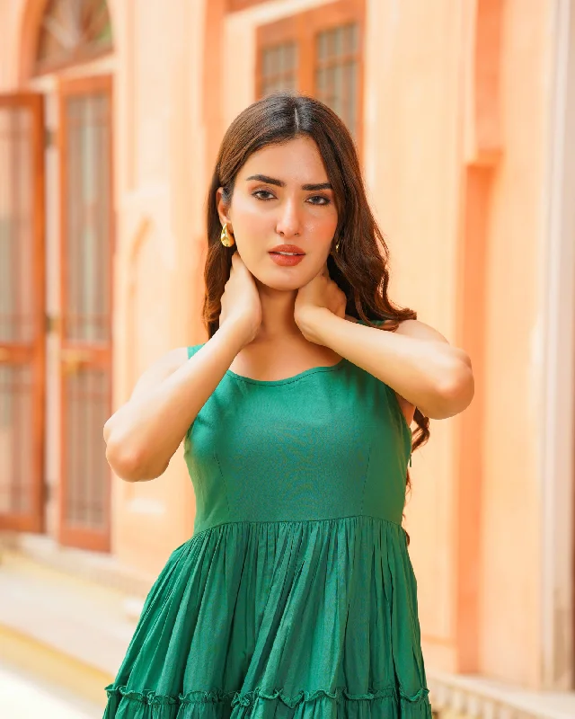 Emerald Green Tiered Maxi Dress