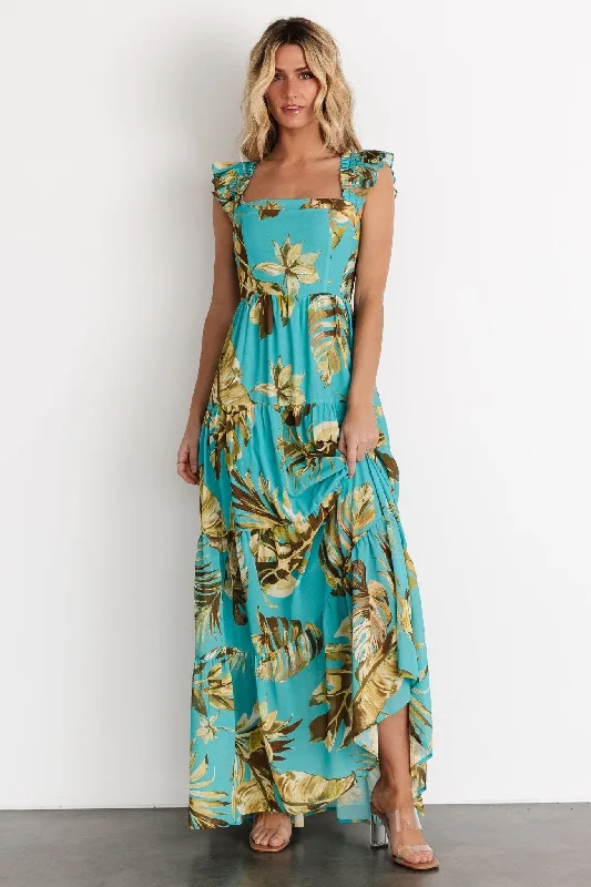 Encinitas Maxi Dress | Caribbean Blue Print