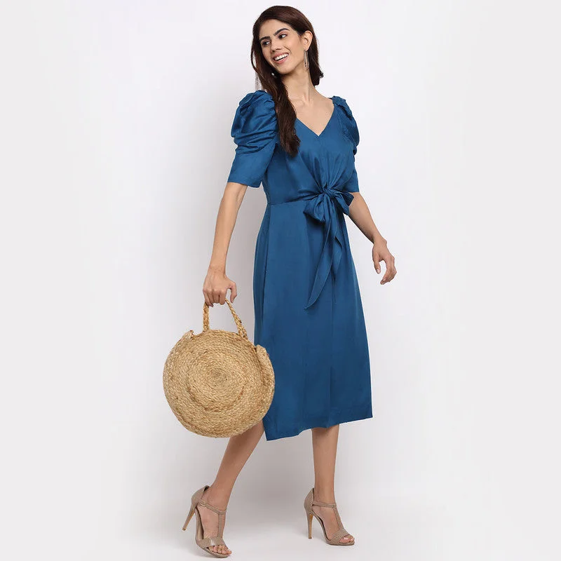 Tencel Midi Dress | Blue