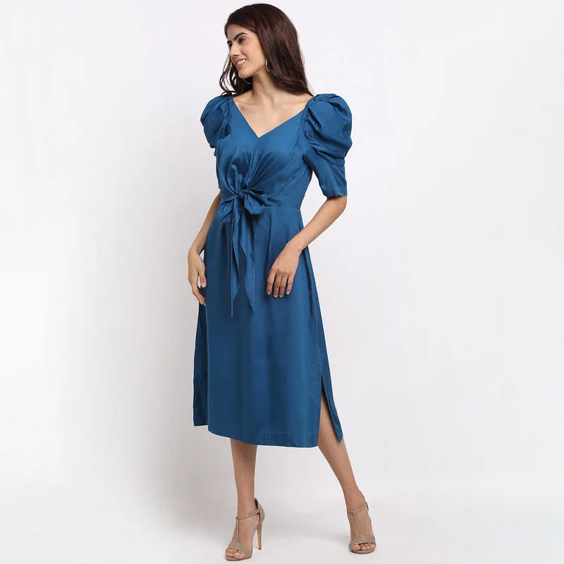 Tencel Midi Dress | Blue