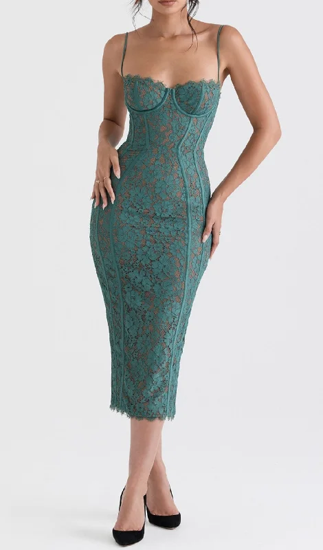 FOREST LACE MIDI DRESS