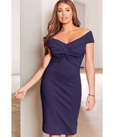 Knot Midi Dress Navy