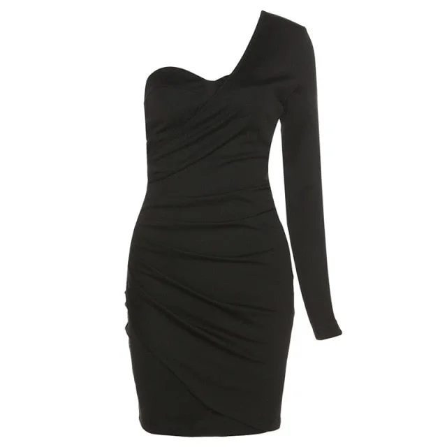 Amy Fashion - Long Sleeve Black Bodycon Party Dresses