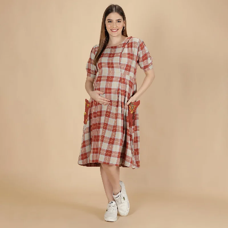 Cotton Dress for Women | Maternity Dress | Rising Sun Orange