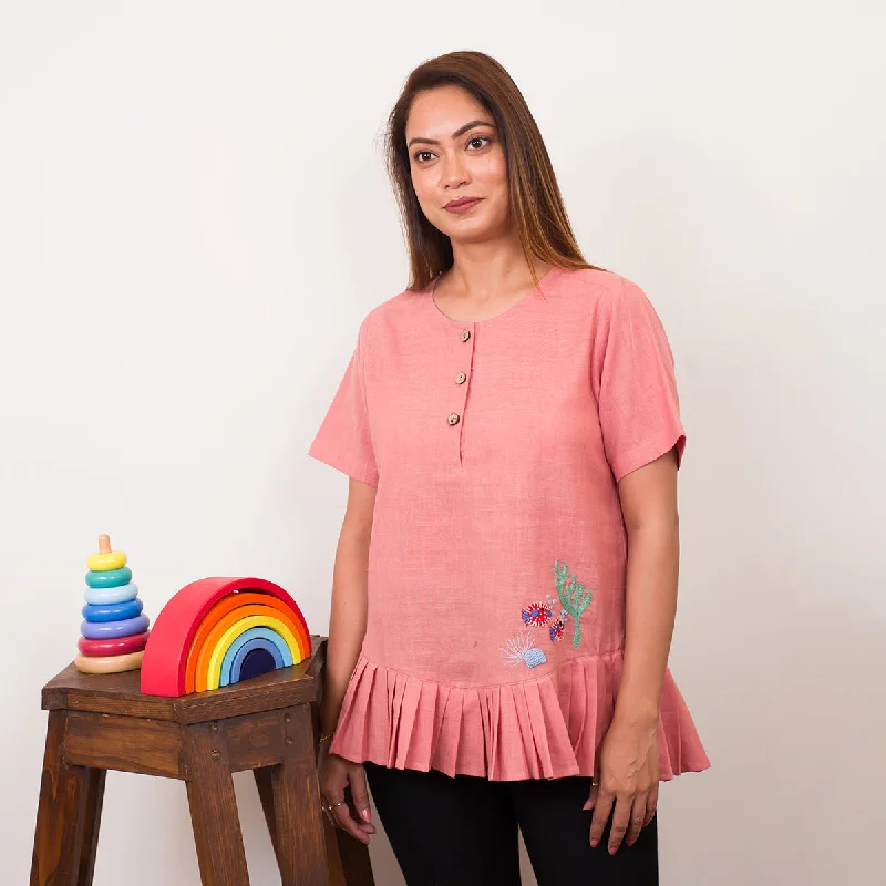 Cotton Top for Women | Maternity Wear | Pastel Pink