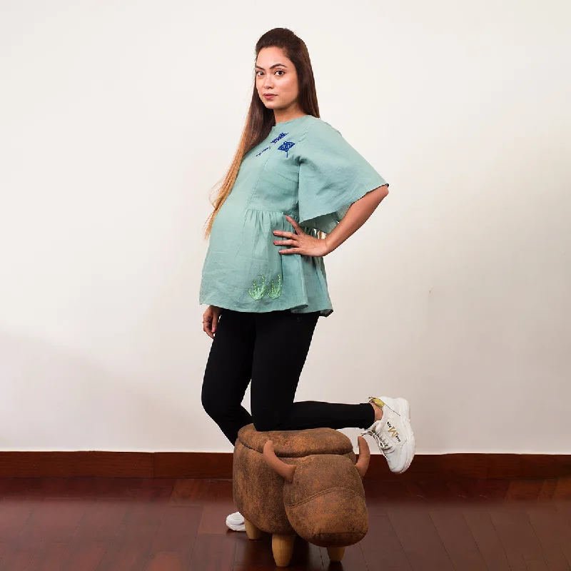 Cotton Top for Women | Maternity Wear | Teal