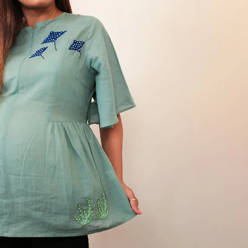 Cotton Top for Women | Maternity Wear | Teal