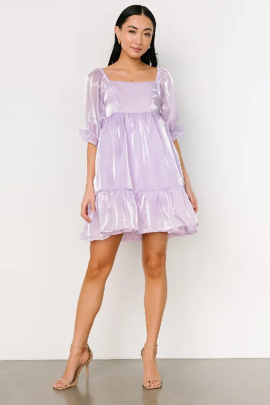 Medea Babydoll Mini Dress | Lilac