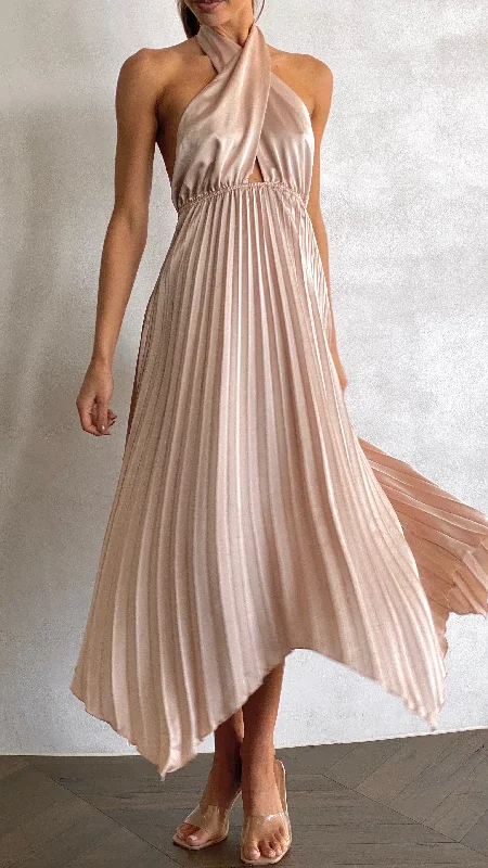 Miami Midi Dress  - Champagne