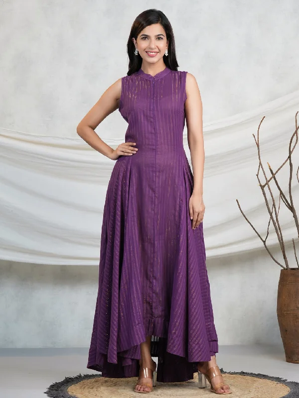 Purple Lurex Maxi Dress