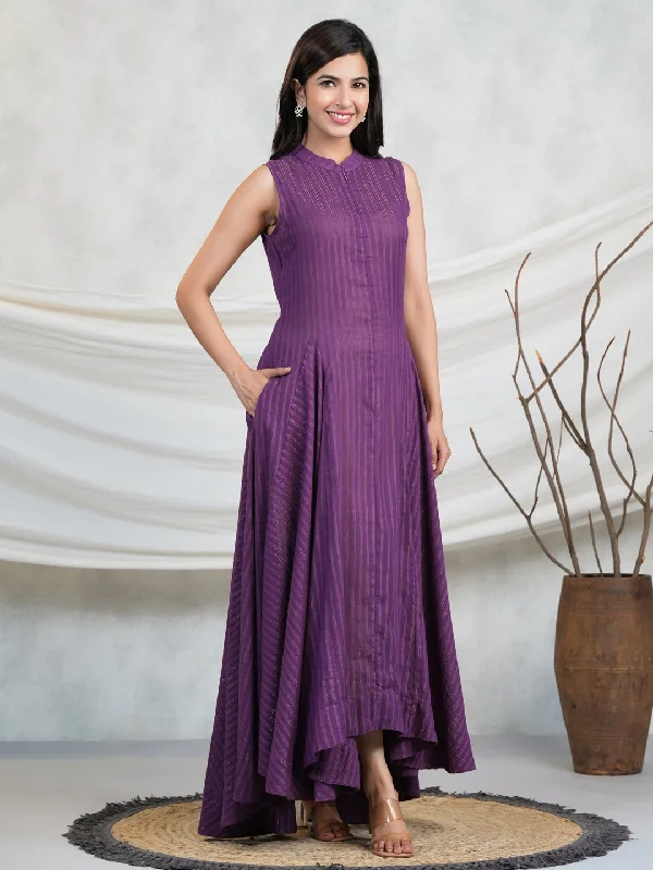 Purple Lurex Maxi Dress