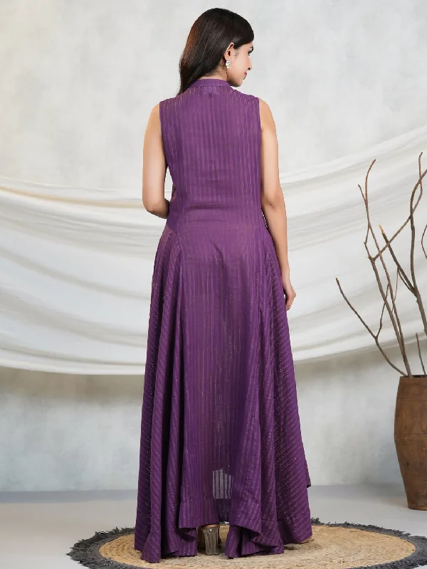 Purple Lurex Maxi Dress