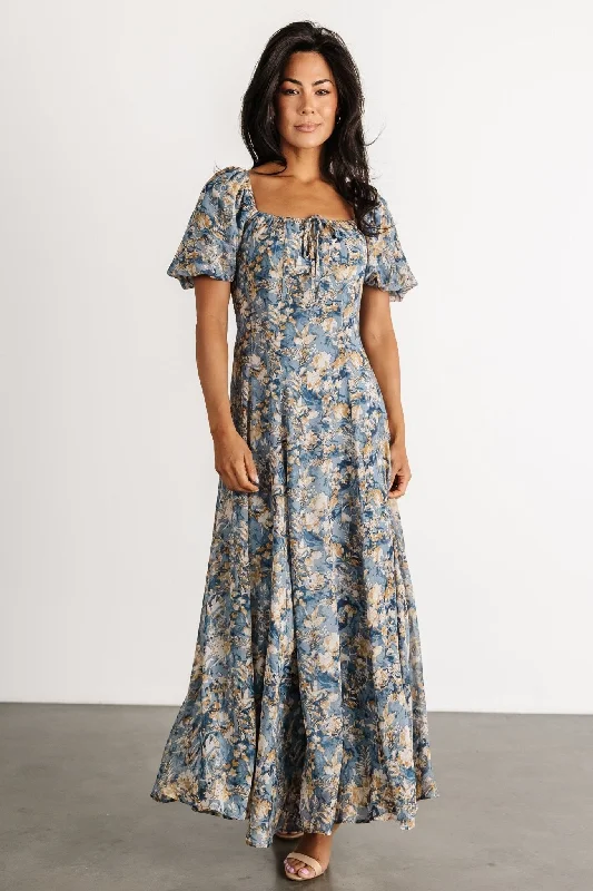 Raelynn Maxi Dress | Dusty Blue Floral