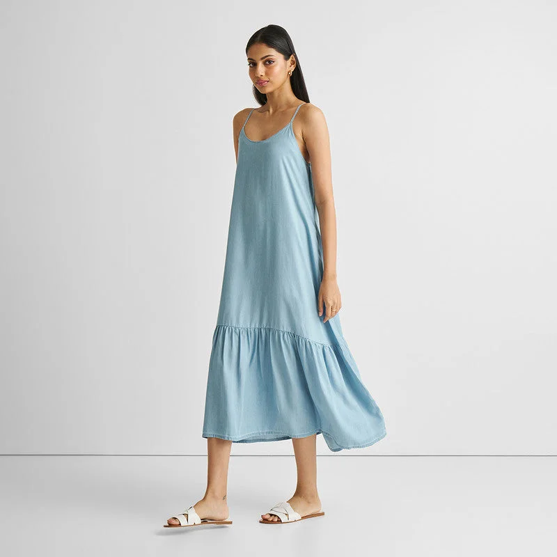 Tencel Maxi Dress for Women | Blue