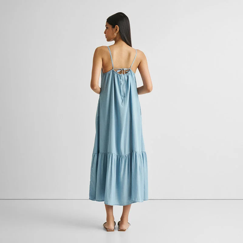 Tencel Maxi Dress for Women | Blue