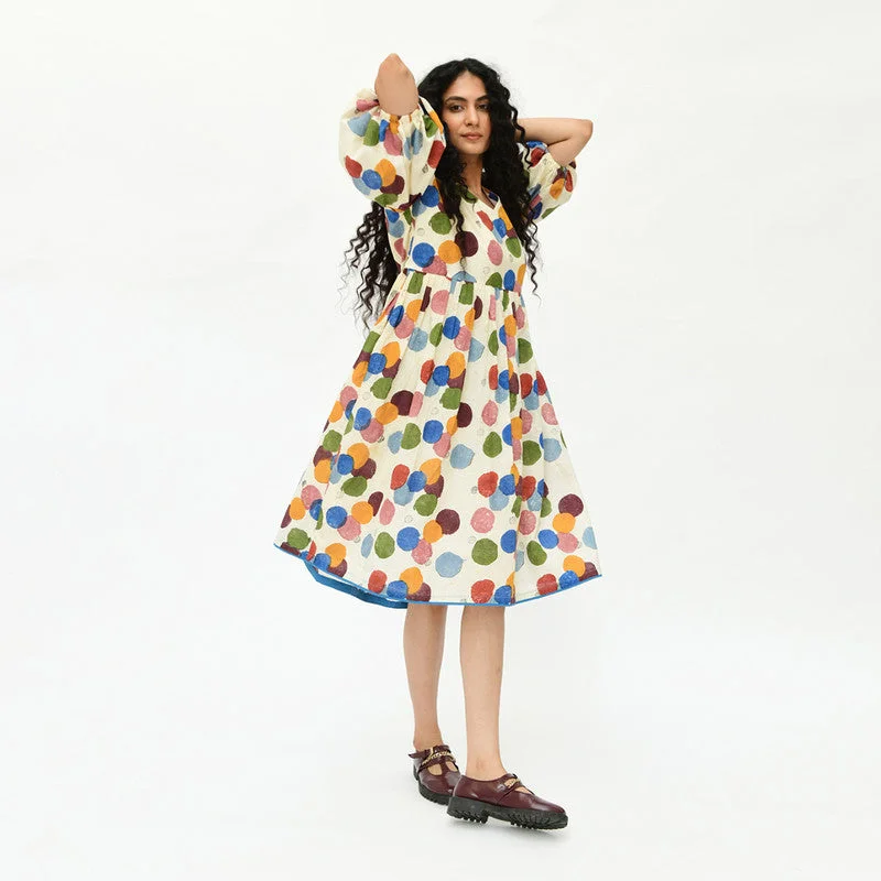 Organic Cotton Midi Dress | Multicolour