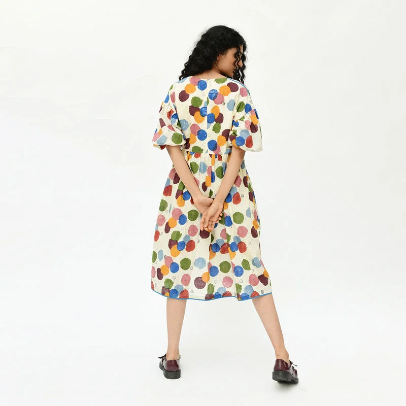 Organic Cotton Midi Dress | Multicolour