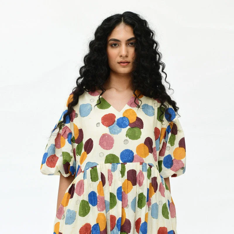 Organic Cotton Midi Dress | Multicolour