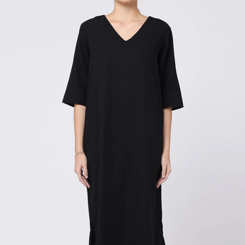 Black Maxi Dress for Women | Cotton Tencel