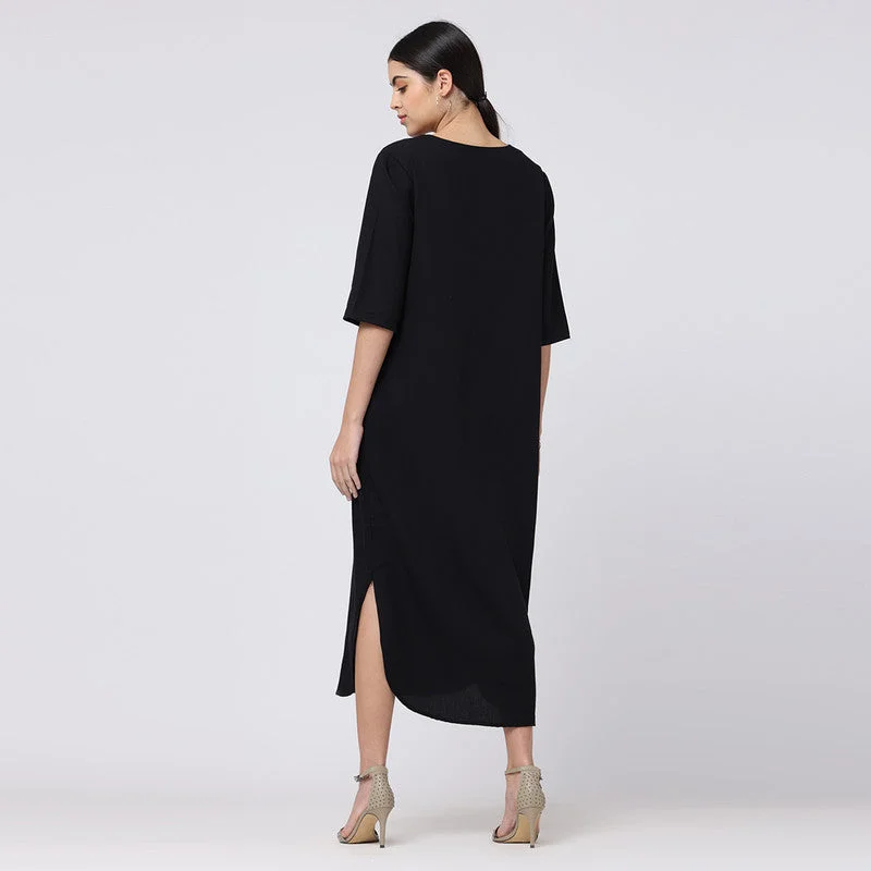 Black Maxi Dress for Women | Cotton Tencel