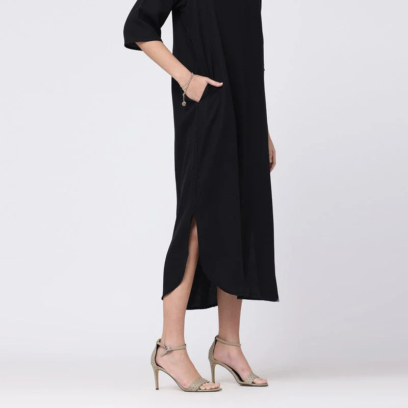 Black Maxi Dress for Women | Cotton Tencel