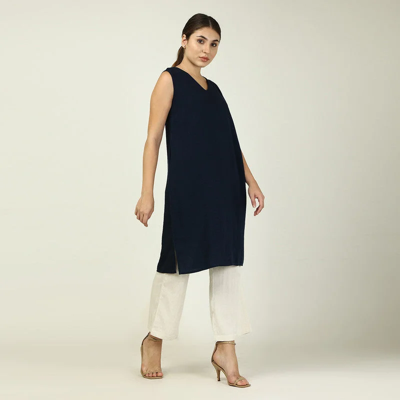 Midi Dress & Pants for Women | Tencel | Navy & Beige