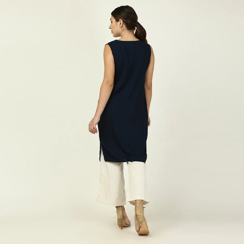 Midi Dress & Pants for Women | Tencel | Navy & Beige