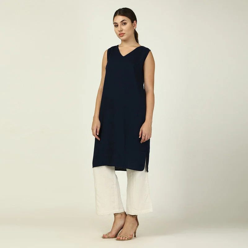 Midi Dress & Pants for Women | Tencel | Navy & Beige