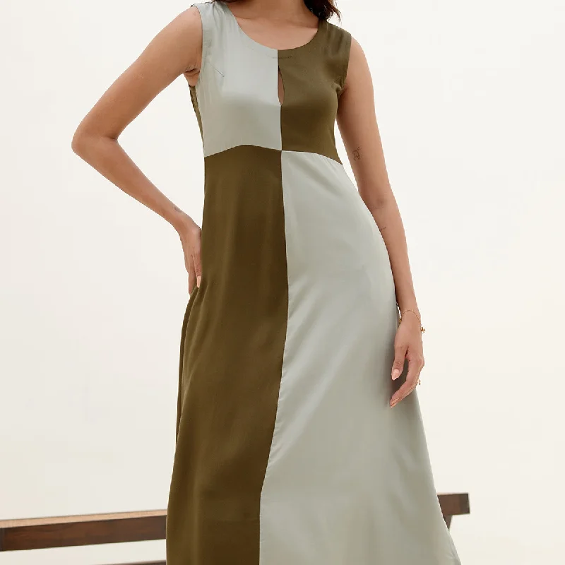 Midi Dress for Women | Tencel Modal | Sleeveless | Green