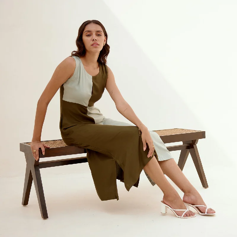 Midi Dress for Women | Tencel Modal | Sleeveless | Green