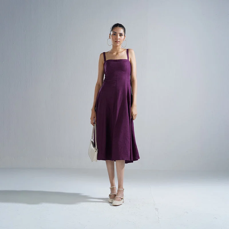 Dress for Women | Midi Dress | Zip Enclosure | Purple